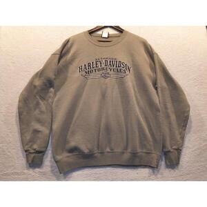 Harley Davidson Sweatshirt Mens XL Olive Green Laidlaws California Pullover 2007
